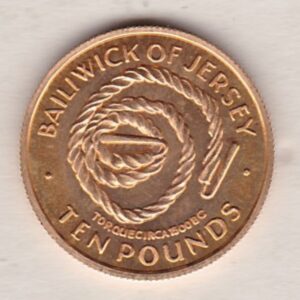 1972 Jersey Gold Ten Pounds coin. This Queen Elizabeth II Jersey Ten Pounds coin was struck in 0.917 Gold and weighs approx. 4.64 grams.