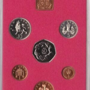 1973 Royal Mint Proof Set. This set contains six coin. The set comes cased as issued by the Royal Mint. Coinage of Great Britain and Northern Ireland.