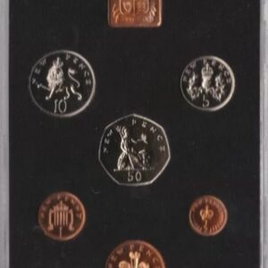 1978 Royal Mint Proof Set. This set contains six coin. The set comes cased as issued by the Royal Mint. Coinage of Great Britain and Northern Ireland.