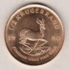 1980 South Africa Gold Half Ounce Krugerrand featuring Paul Kruger on the Obverse. The springbok antelope is on the Reverse.