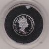 1985 Platinum Proof Tenth Ounce Isle Of Man Noble Coin. The coin features Queen Elizabeth II on the obverse and a Viking boat on the reverse.