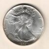 1986 Silver USA One Ounce Eagle. The liberty is on the obverse, The eagle is on the reverse. The coin contains one ounce of 999 fine silver.