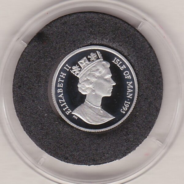 1993 Platinum Proof Tenth Ounce Isle Of Man Noble - Image 2