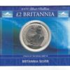 2004 Silver Britannia One Ounce in Card Pack. The coin contains one ounce of fine silver. All of our silver coins have been pre-owned and are in stock.