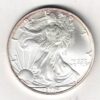 2004 Silver USA One Ounce Eagle. The liberty is on the obverse, The eagle is on the reverse. The coin contains one ounce of 999 fine silver.