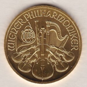 2012 Austria Gold Half Ounce Philharmonic Coin. The obverse features a pipe organ in the Vienna Musikverein's Golden Hall.