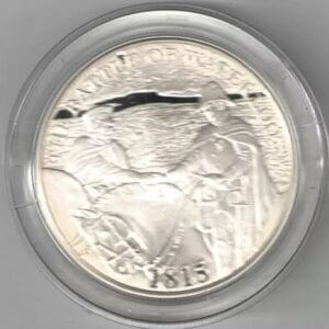 2015 Five Pounds Standard Silver Proof Waterloo. This Standard proof coin comes boxed with certificate as issued by the royal mint.