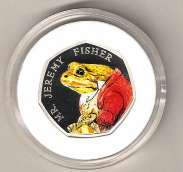 2017 Silver Proof Fifty Pence Coin Jeremy Fisher. This coin comes in the original box with certificate as issued by the royal mint.