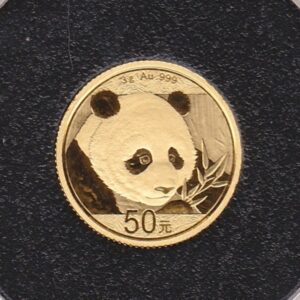 2018 China Gold Panda Coin. The Gold Panda coin was struck in 999 Fine Gold and weighs approx. 3 grams. This coin comes in a plastic capsule.