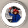 2018 Silver Proof Fifty Pence Paddington At The Palace. This coin comes in the original box with certificate as issued by the royal mint.