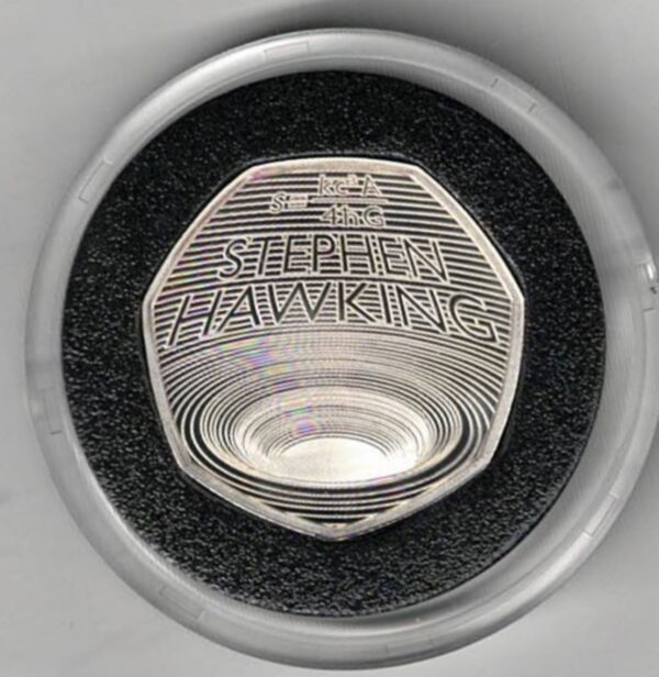 2019 Silver Proof Fifty Pence Coin Stephen Hawking This coin comes in the original box with certificate as issued by the royal mint.