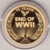 2020 Gold Proof Australia Quarter Ounce coin. The coin was issued to commemorate the 75th anniversary of the end of world war II.