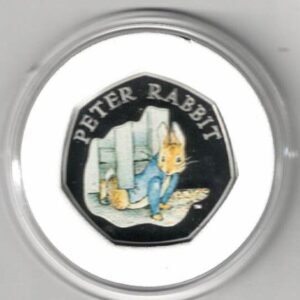 2020 Silver Proof Fifty Pence Coin Peter Rabbit. This coin comes in the original box with certificate as issued by the royal mint.