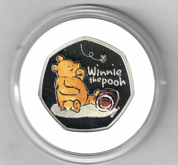 2020 Standard Silver Proof Fifty Pence Winnie The Pooh. This silver fifty pence coin comes as issued with box and certificate.