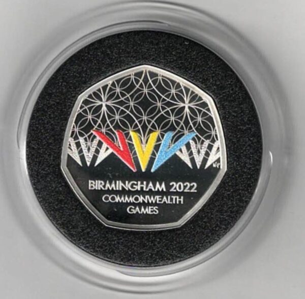 2022 Standard Silver Proof Fifty Pence Birmingham Commonwealth Games This silver fifty pence coin comes as issued with box and certificate.