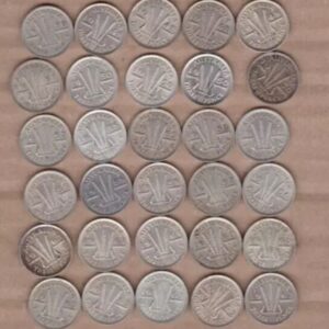 30 Australia Silver Threepence Coins. These coins are in very fine to near mint condition. These coins were all struck in 0.500 silver.