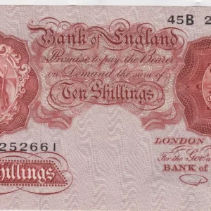 B265 Beales 45B Ten Shillings banknote. Replacement banknote. All banknotes are in stock for despatch. You are buying the banknote in the pictures.