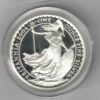 Boxed 2004 Silver Britannia Proof One Ounce. The coin contains one ounce of fine silver. All of our silver coins have been pre-owned and are in stock.