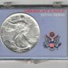 1992 Silver USA One Ounce Eagle cased . The liberty is on the obverse, The eagle is on the reverse. The coin contains one ounce of 999 fine silver.