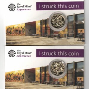 Two 2016 The Last Round One Pound Coins featuring Elizabeth II on the Obverse side of the coin. All coins are instock for despatch.