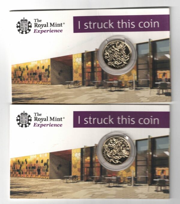 Two 2016 The Last Round One Pound Coins featuring Elizabeth II on the Obverse side of the coin. All coins are instock for despatch.