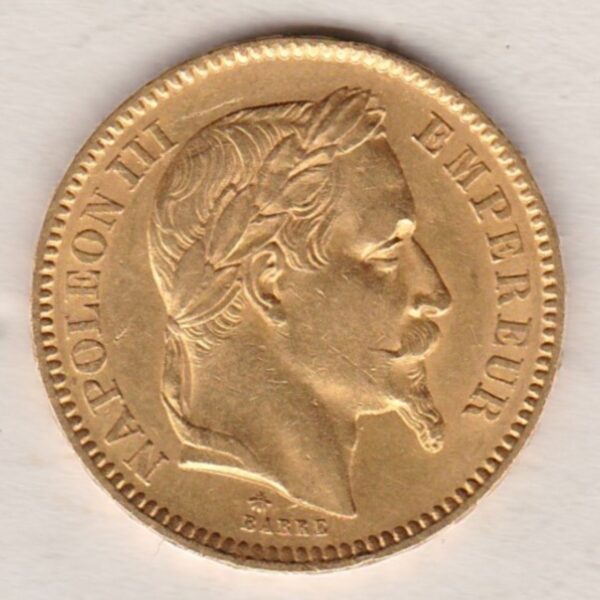 1866 A France Gold Twenty Francs Coin - Image 2
