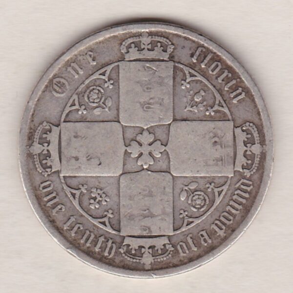 1873 Silver Gothic Florin Coin - Image 2