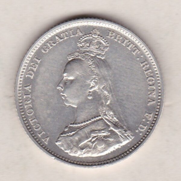 1889 Silver Shilling Small Head – Victoria Jubilee Head - Image 2