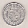 1889 Silver Shilling Small Head coin featuring Queen Victoria on the Obverse. The Reverse features the crowned Royal shield within Garter.