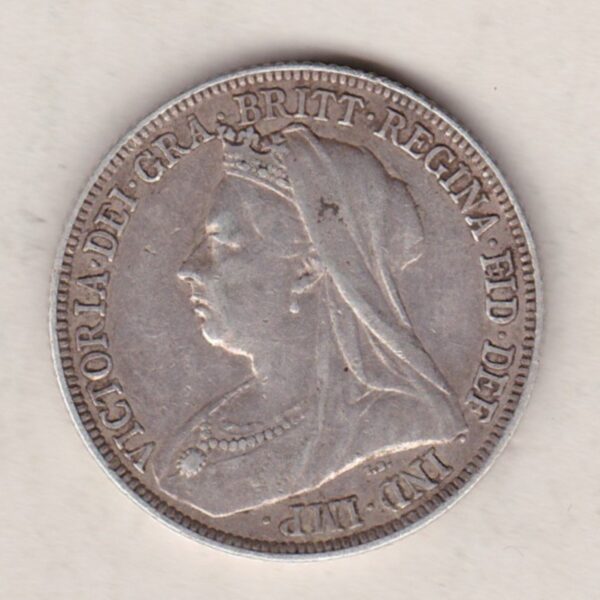 1896 Silver Shilling – Victoria Old Head - Image 2