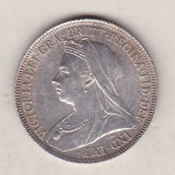 1899 Silver Shilling – Victoria Old Head - Image 2