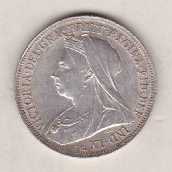 1900 Silver Shilling – Victoria Old Head - Image 2