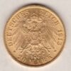 1913 A Germany Gold Twenty Mark coin featuring the bust of Wilhelm II on the obverse. The crowned imperial eagle on the reverse.