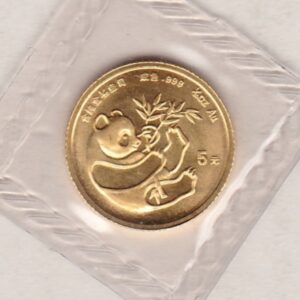 1984 China Gold Twentieth Ounce Panda Coin. The Gold Twentieth Ounce Panda coin was struck in 999 Fine Gold and weighs approx. 1.5552 grams.