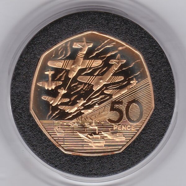 1994 Gold Proof Fifty Pence D-Day. This coin was struck to commemorate D-Day. This gold proof coin comes boxed with certificate.