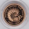 1995 Gold Proof Two Pounds United Nations coin. This coin comes in the presentation box with certificate as issued by the Royal Mint.