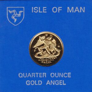 2003 Gold Isle Of Man Quarter Ounce Angel coin. The coin contains quarter of an ounce of 9999 fine gold. All of our gold coins are in stock.