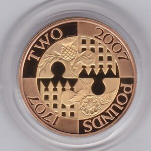 2007 Gold Proof Two Pounds Act Of Union coin. This coin comes in the presentation box with certificate as issued by the Royal Mint.