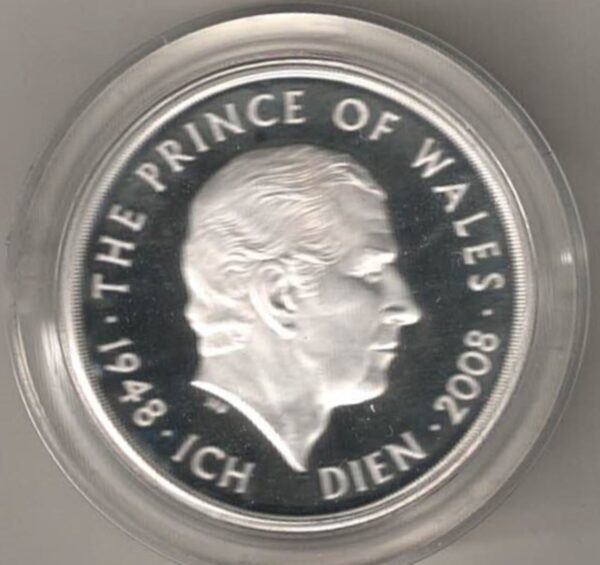 2008 Five Pounds Double Thickness Piedfort Silver Proof Prince of Wales. All coins are in stock for despatch. You are buying one coin.