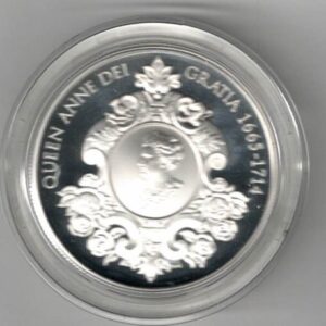 2014 Five Pounds Standard Silver Proof Queen Anne Anniversary. This Standard proof coin comes boxed with certificate as issued by the royal mint.