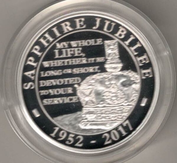 2017 Five Pounds Double Thickness Piedfort Silver Proof sapphire jubilee. All coins are in stock for despatch. You are buying one coin.