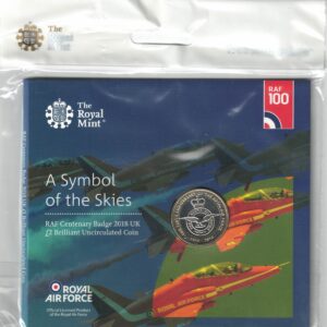 Sealed 2018 Raf Centenary Badge Two Pound Coin featuring Elizabeth II on the obverse. All coins are in stock for despatch.