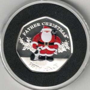 2019 Gibraltar Standard Silver Proof Fifty Pence Father Christmas This silver fifty pence coin comes as issued with box and certificate.