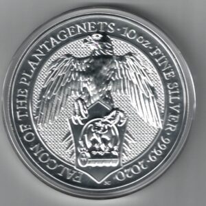 2020 Silver Ten Ounce Coin Falcon Of The Plantagenets. This coin contains ten ounces of .9999 fine silver. All of our silver coins are in stock