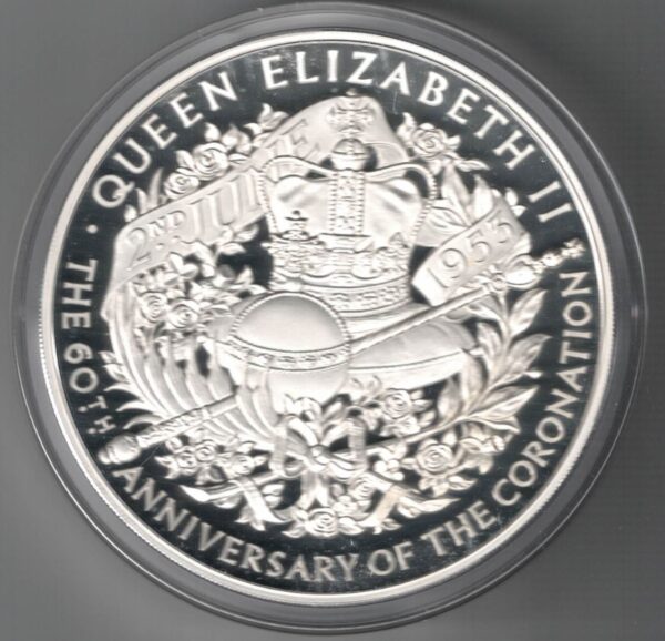 Boxed 2013 Silver Proof One Kilo Coin The Queen's Coronation. This coin was issued to celebrate the the queens coronation 60th anniversary.