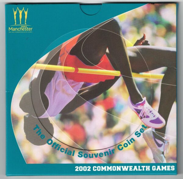 2002 Commonwealth Games Two Pounds Four Coin Set featuring Elizabeth II on the obverse. All coins are in stock for despatch.