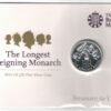 Sealed 2015 Silver Longest Reigning Monarch Half Ounce Twenty Pound Coin. This coin contains half an ounce of fine silver.