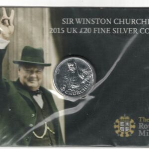 Sealed 2015 Silver Winston Churchill Half Ounce Twenty Pound Coin. This coin contains half an ounce of fine silver. All of our silver coins are in stock.