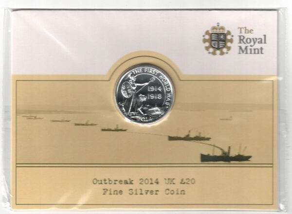 Sealed 2014 Outbreak Silver Half Ounce Twenty Pound Coin. This coin contains half an ounce of fine silver. All coins are instock.