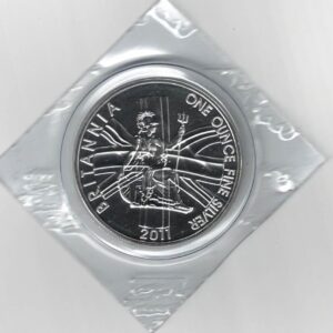 2011 Silver Britannia One Ounce Coin. The coin contains one ounce of fine silver. All of our silver coins have been pre-owned and are in stock.